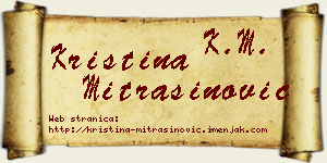 Kristina Mitrašinović vizit kartica